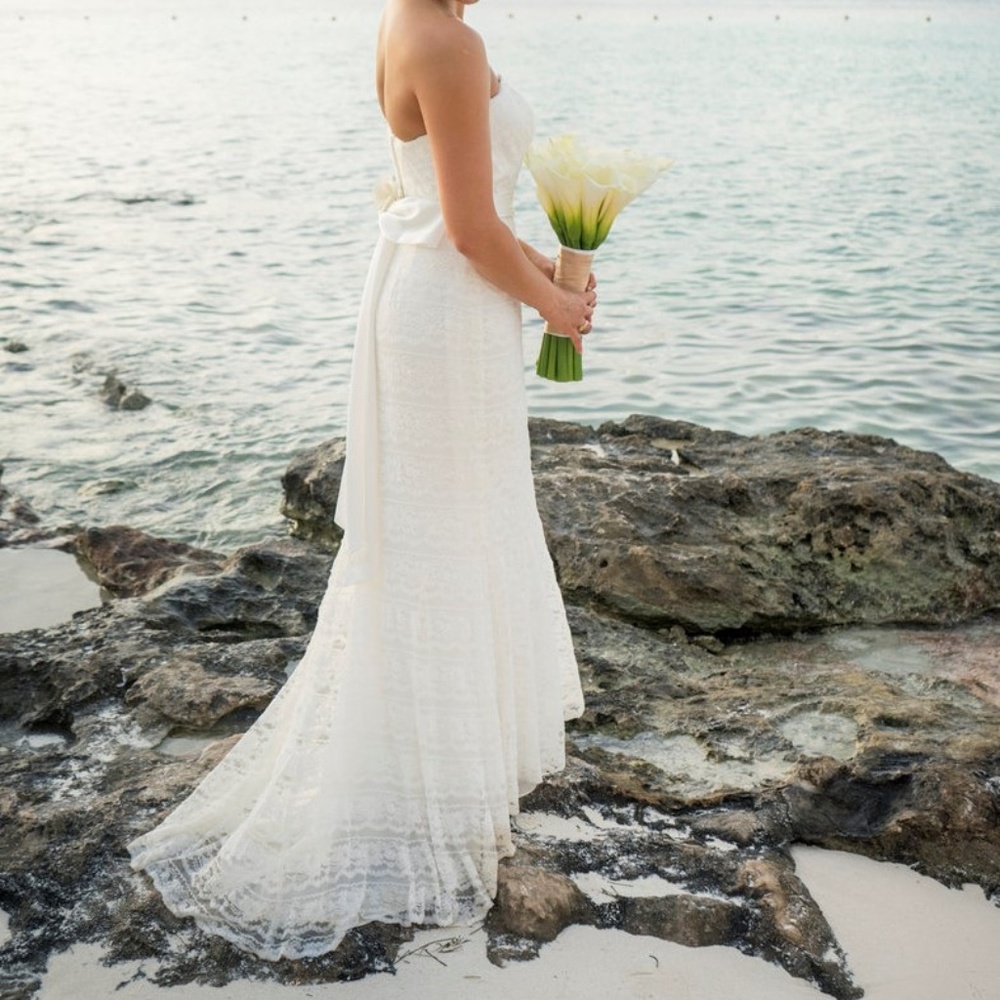 David's Bridal Lace Sheath Wedding Dress